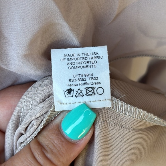 Show Me Your MuMu Reese Ruffle Chiffon Midi Dress Beige Floral Size Extra Small - Picture 9 of 10